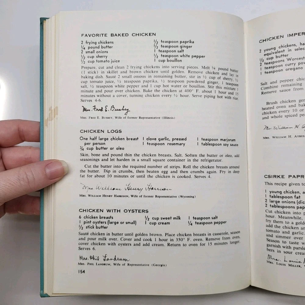 The Congressional Club Cookbook 1965 7th Ed Misprint Upside Down! ‎ Vintage
